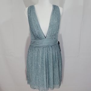 Lulus Silver and Blue  Skater Dress